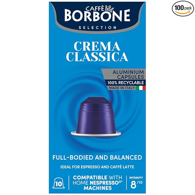 Caffè Borbone Crema Classica Aluminum Capsules Compatible (100 Count)