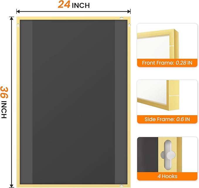 Bathroom Vanity Mirror for Wall, 2 Pack 36" x 24" Metal Framed Rect...
