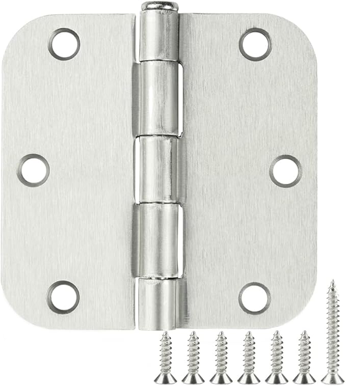42 Pack Rounded Door Hinges Brushed Nickel 3.5 inch x 3-1/2", 5/8" ...