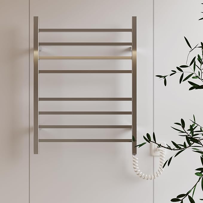 HEATGENE Towel Warmer, Heated Towel Warmer Rack, Wall-Mounted Hardwired/Plug-in