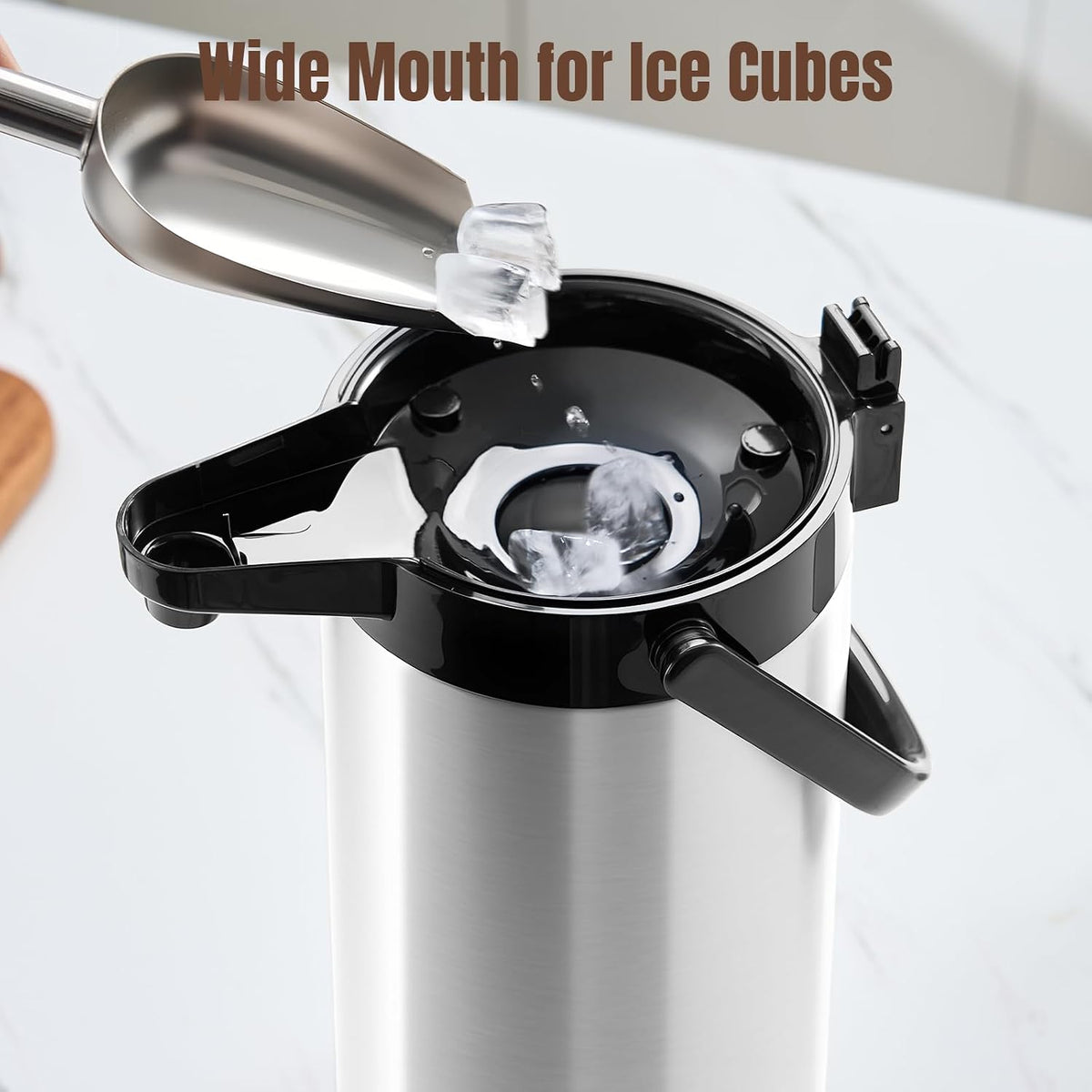 PARACITY Coffee Carafe With Pump, Stainless Steel Airpot Drink Dispenser