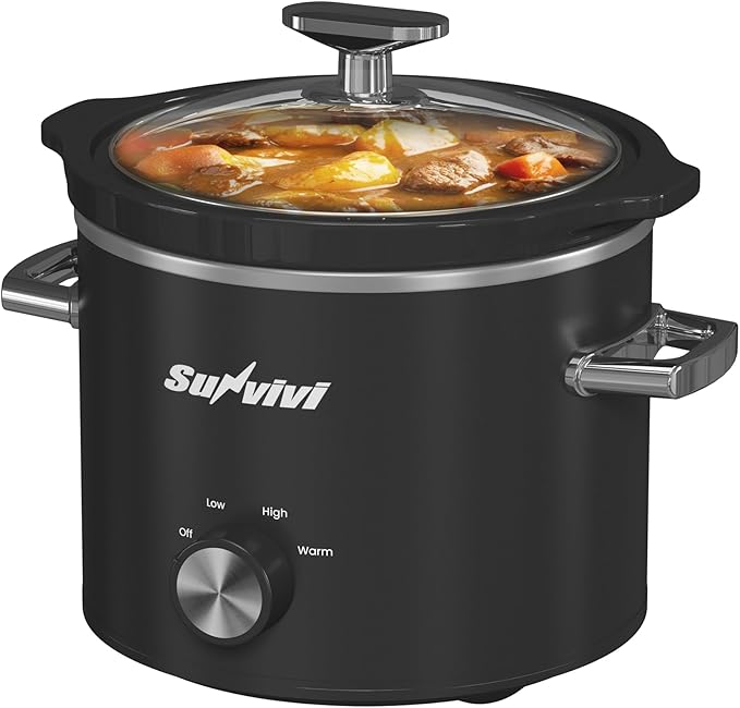 Sunvivi 2 Quart Slow Cooker, Small Slow Cooker