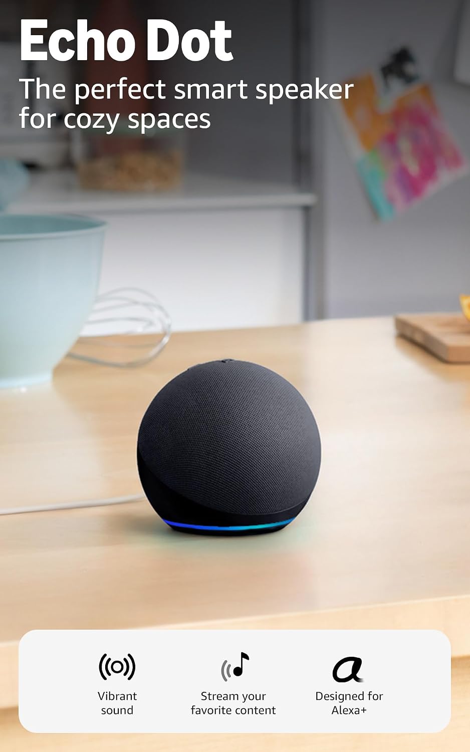 Amazon Echo Dot (newest model) - Vibrant sounding speaker, Designed for Alexa...