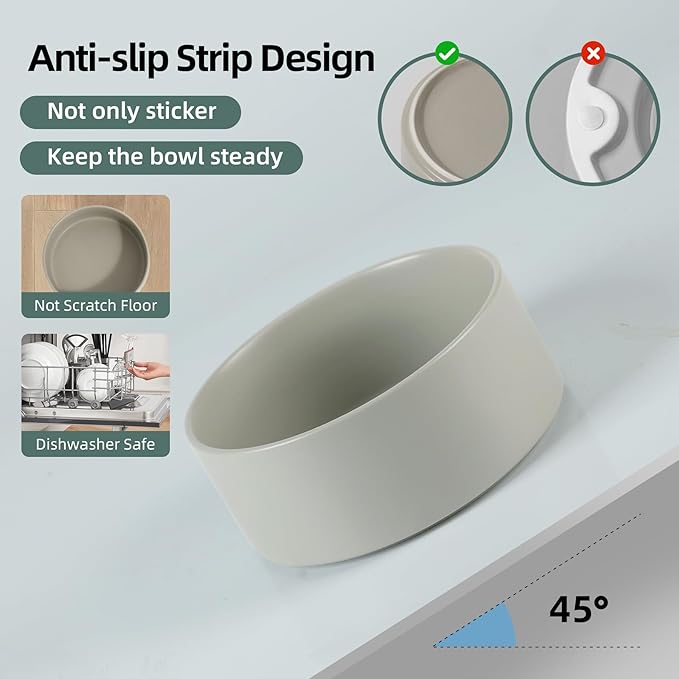 Ceramic Raised Double Bowls Set