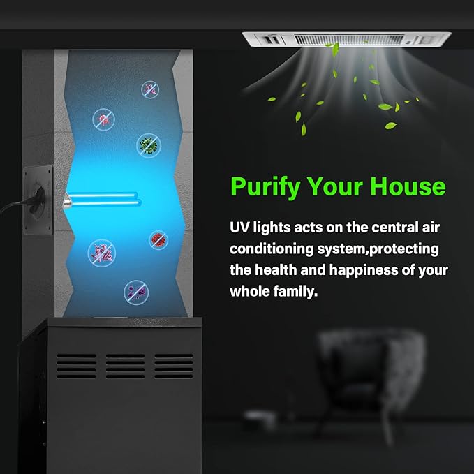 COOSPIDER 9W HVAC UV Light Lamp, Air Purifier