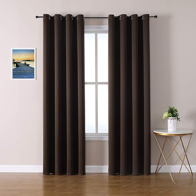 ChrisDowa Blackout Curtains 80 Inches Long 2 Panels Set