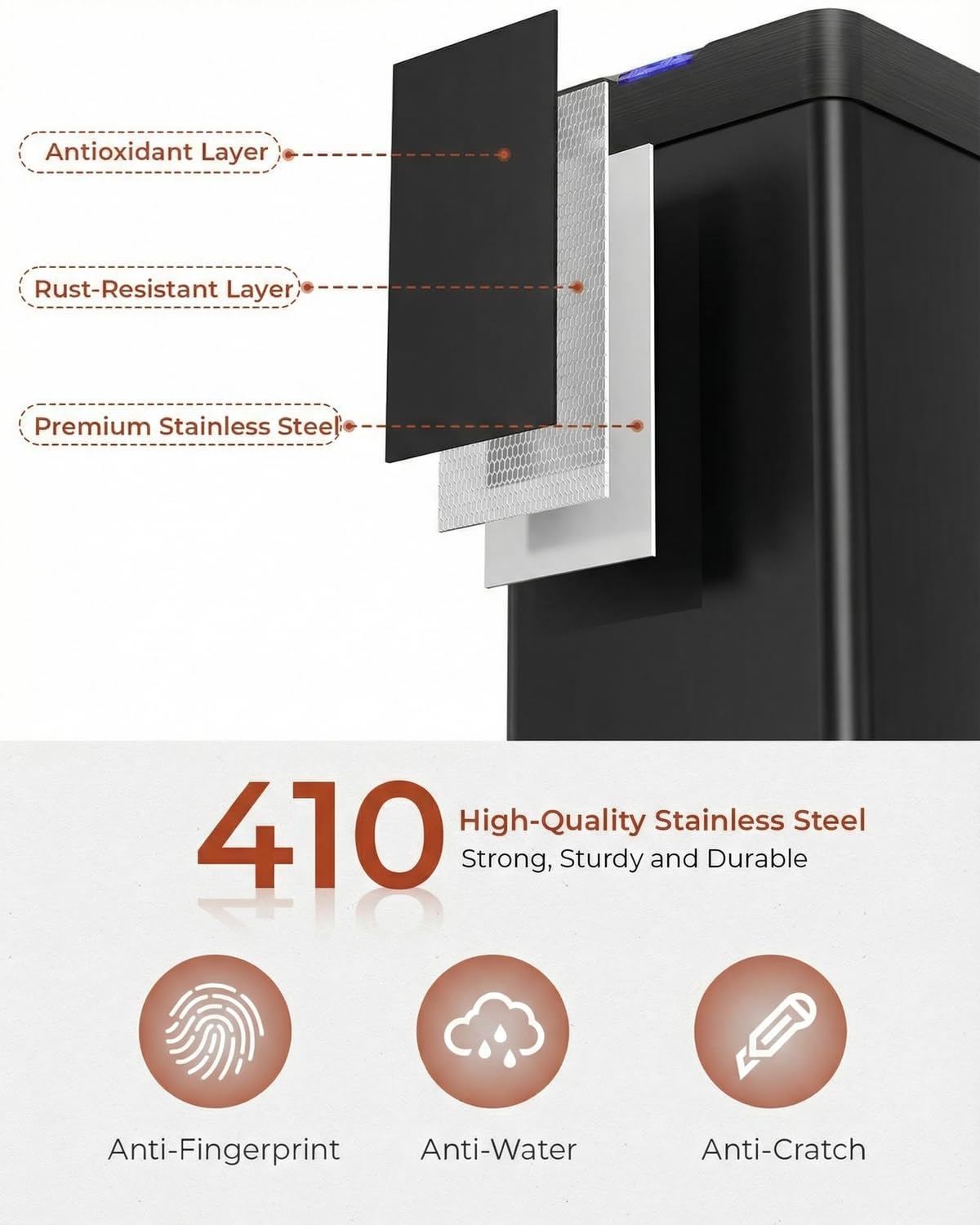 TLSUNNY 21.1 Gallon Motion Sensor Trash Can,Touchless Automatic Garbage Can