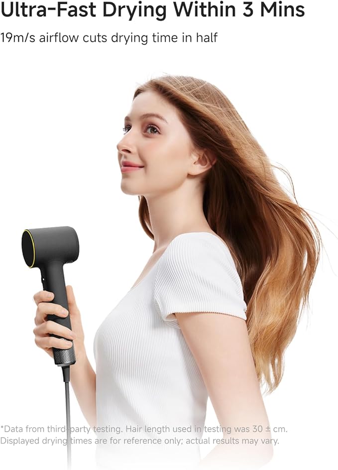 Laifen MINI Hair Dryer, Lightweight and Compact High Speed 200M Ionic Blow Dryer