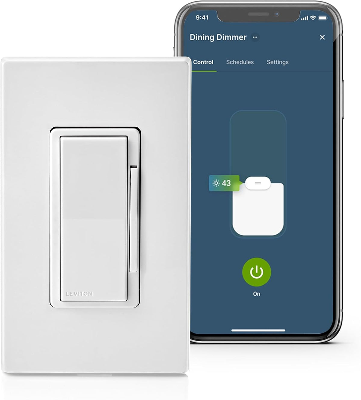 Leviton Decora Smart Dimmer Switch, Wi-Fi, D36HD-1RW, White