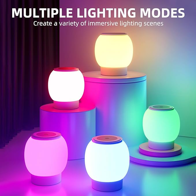 RGB ambient night light, Eye Caring, Stepless Dimming, Touch Night Lamp