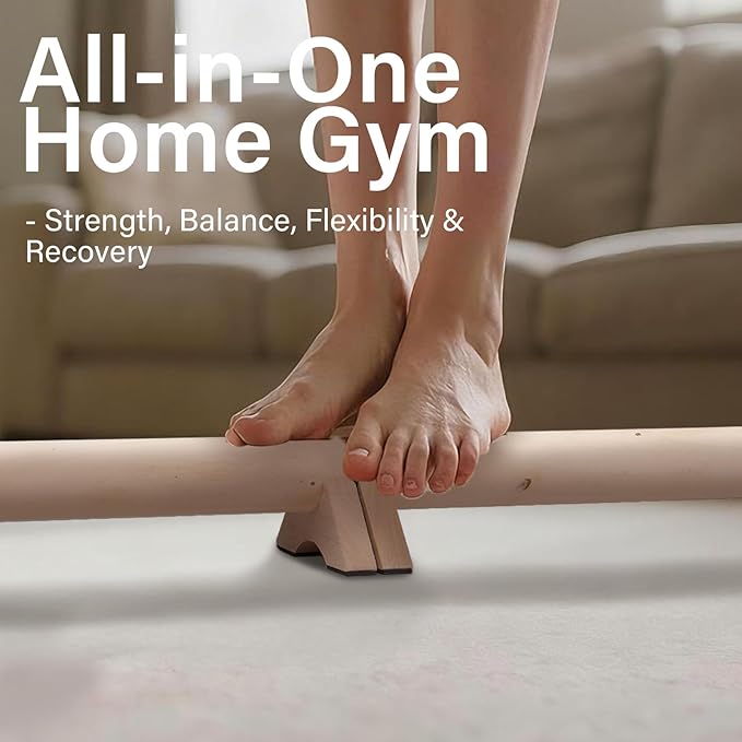 40-Inch Wooden Balance Beam Set, Two 20-Inch Connectable Sections, Natural