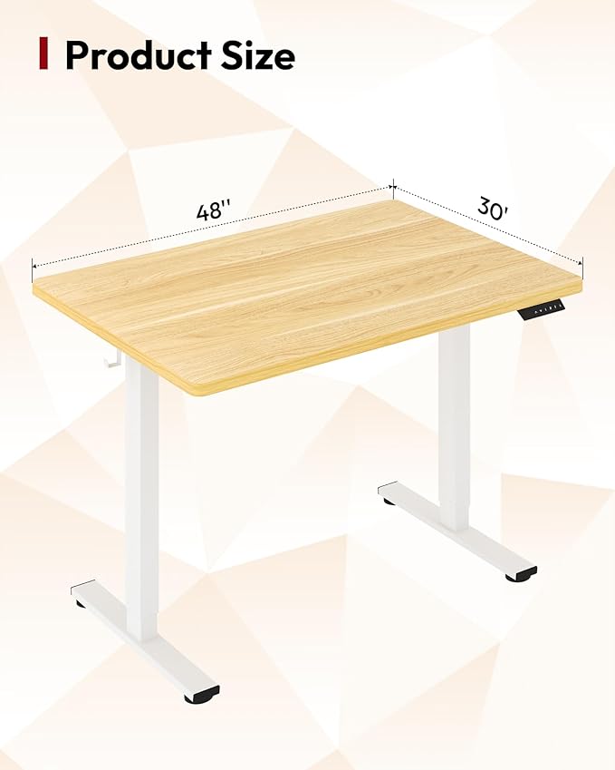 SANODESK Electric Standing Desk 48 x 30 Inches Whole-Piece Desktop Height
