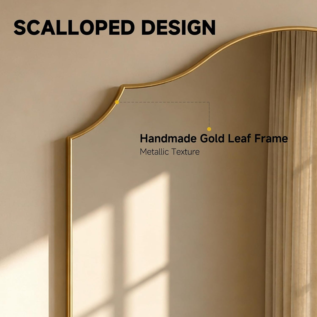 26"x35" Gold Arched Wall Mirror, Decorative Mirror | Modern Minimal...