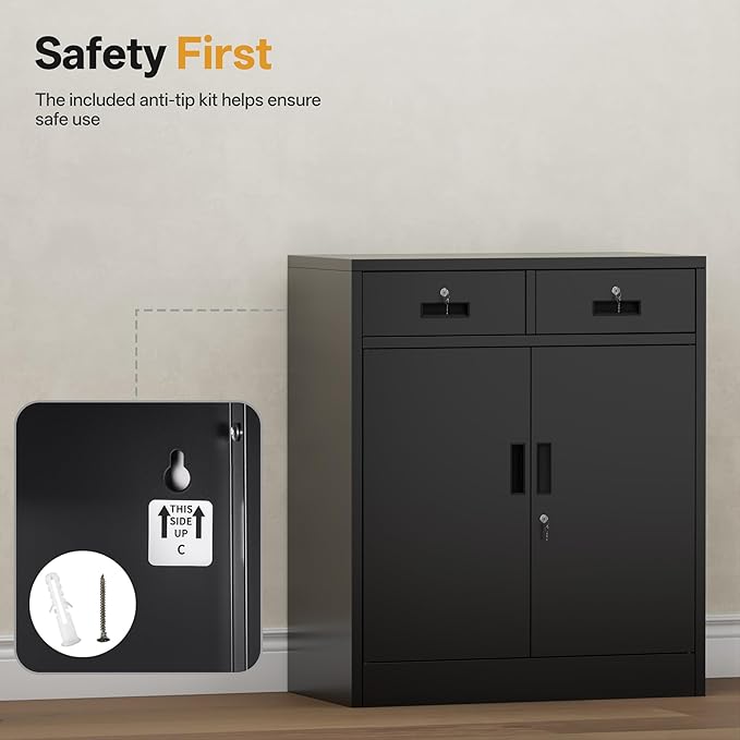 Metal Storage Cabinet, 36 Inch Tall Metal Garage Cabinet