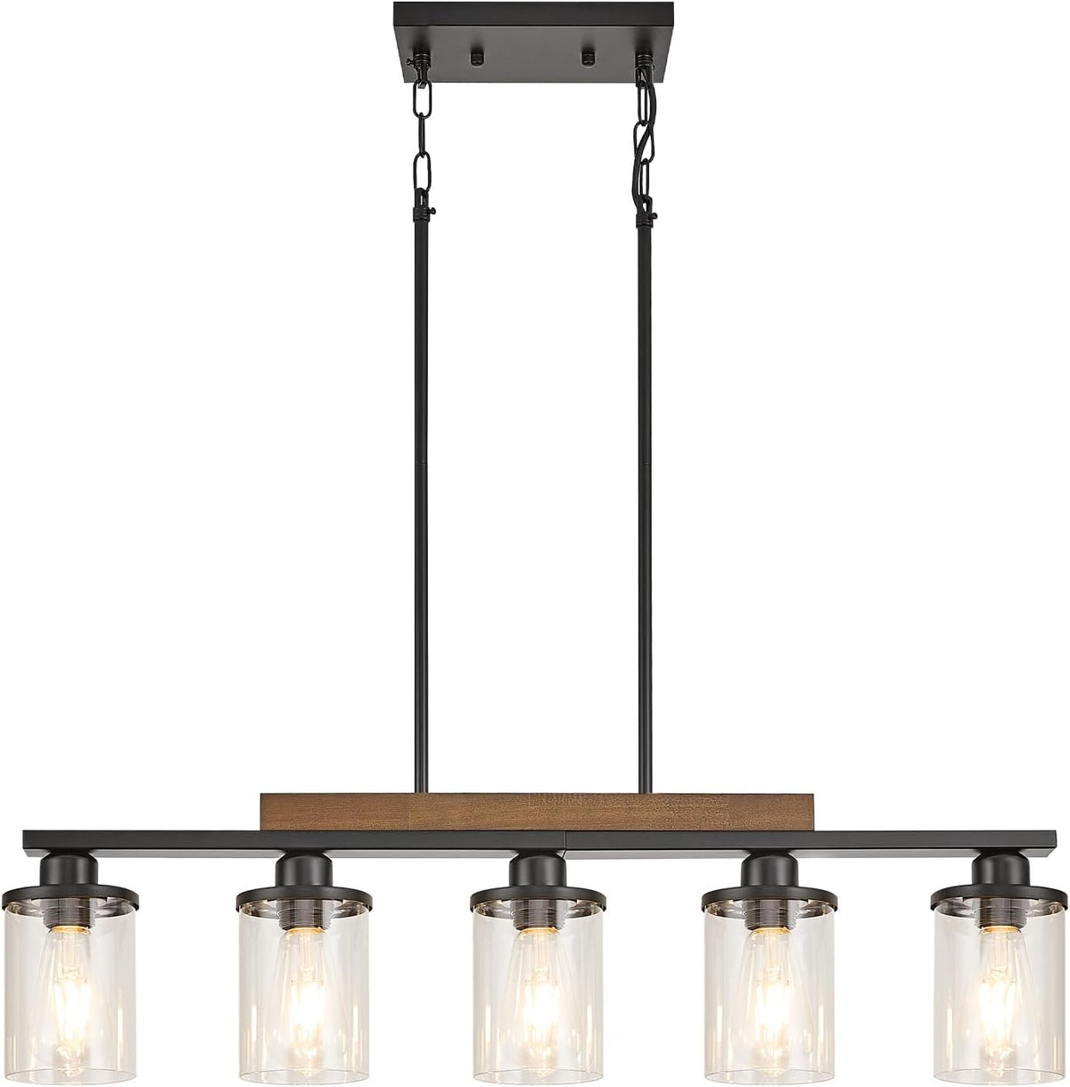 5-Light 32.3in Black Chandelier for Dining Room