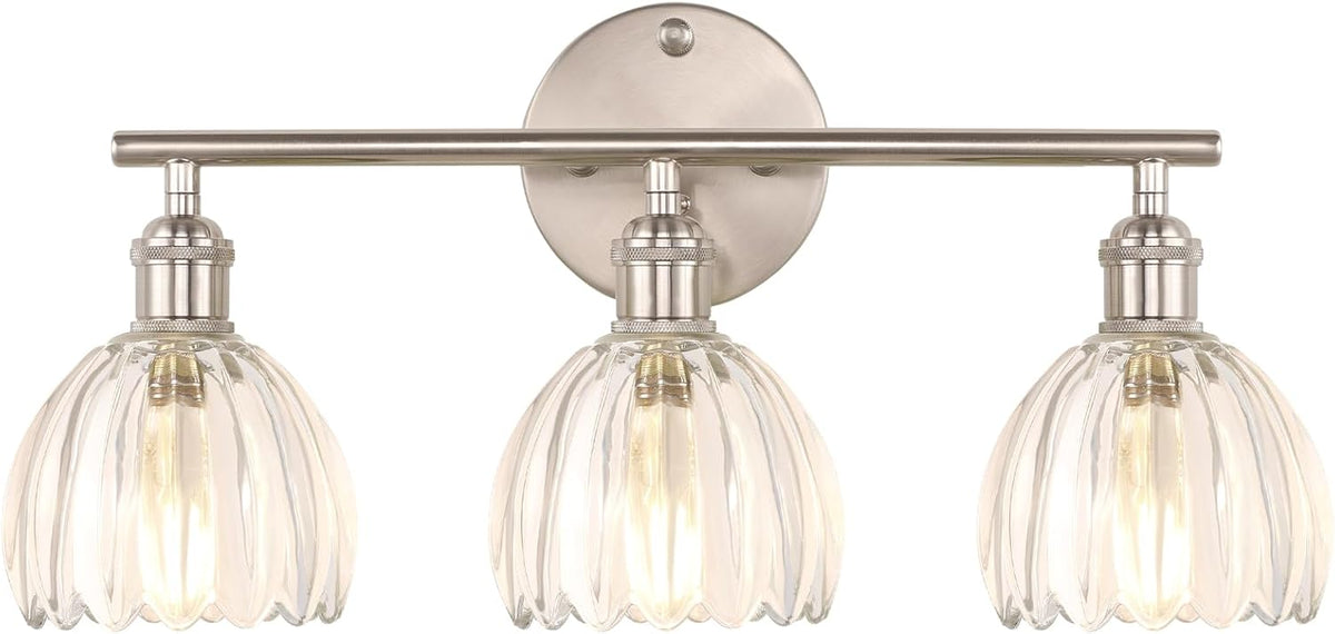 Shenmoyl Bathroom Light Fixtures, 3-Light Vanity wall Light Over Mirror with ...