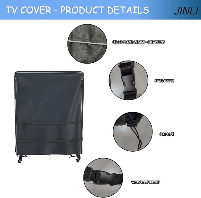 JINLI 55-60 inch outdoor TV trolley cover, courtyard TV cover, Oxford fabric