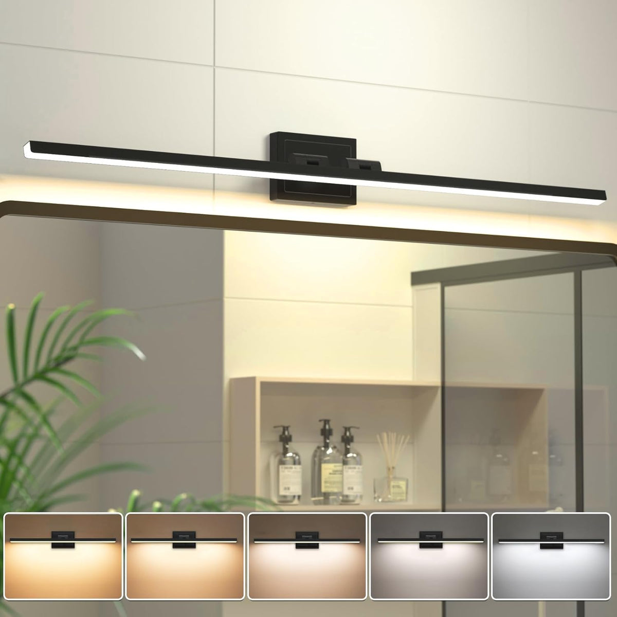 VOLISUN Modern Bathroom Vanity Light 48 inch, Rotatable, 30W Dimmable 5CCT Le...