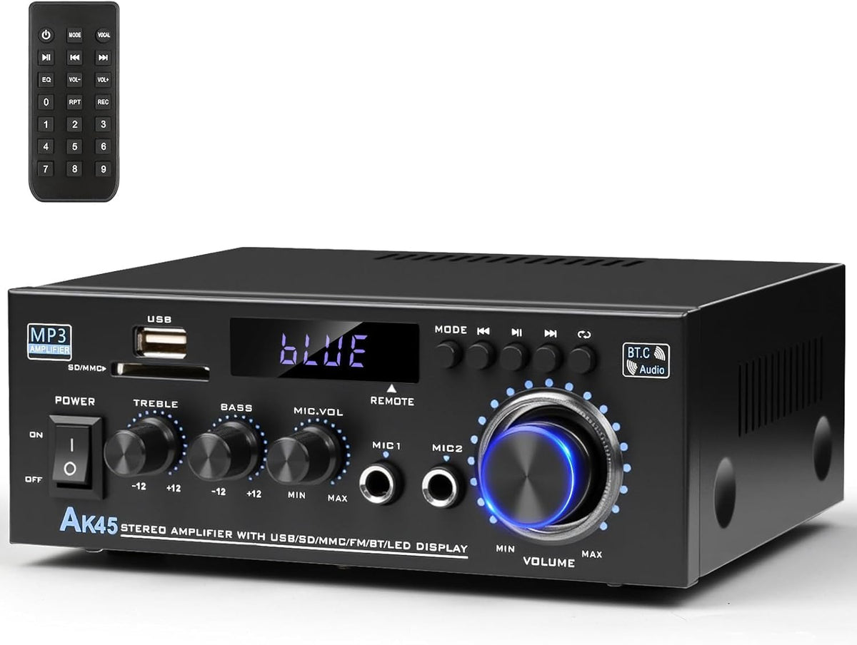 AK45 400W Bluetooth 5.0 Stereo Amplifier Receiver