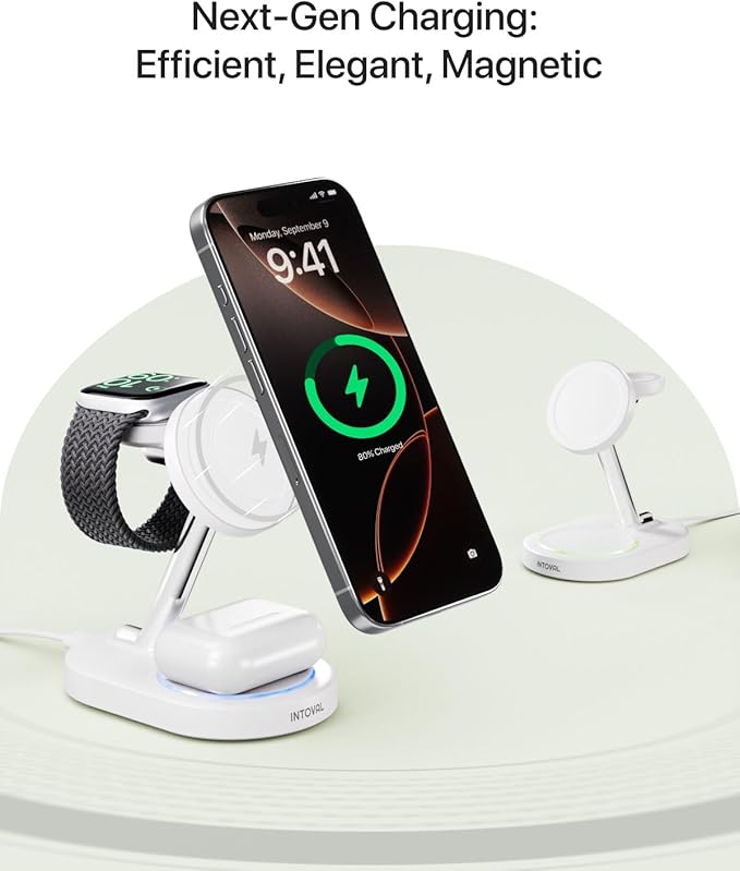 Intoval Fast Charging Station for Magsafe Apple Devices, Wireless Charger for