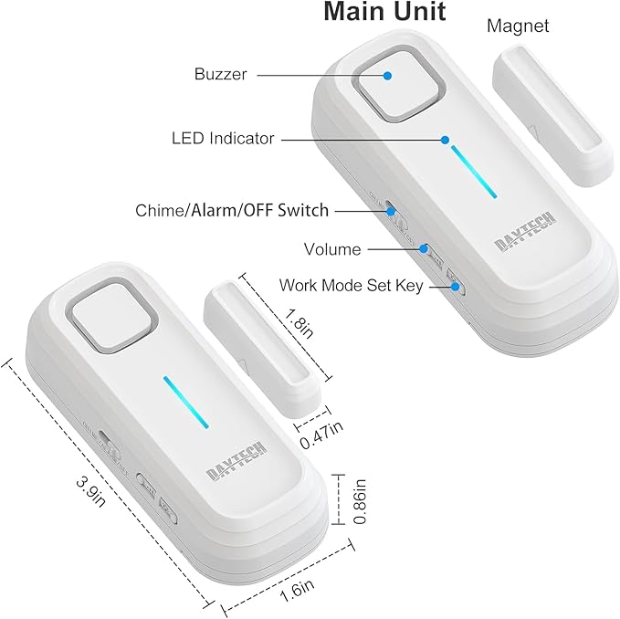 DAYTECH Fridge Door Alarm When Left Open (6PCS)
