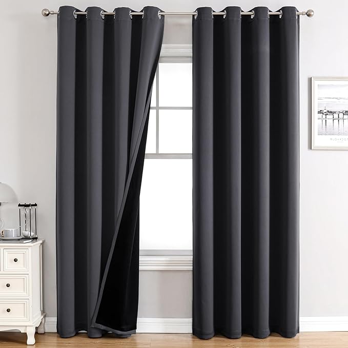 ChrisDowa 100% Blackout Curtains 80 inch Long