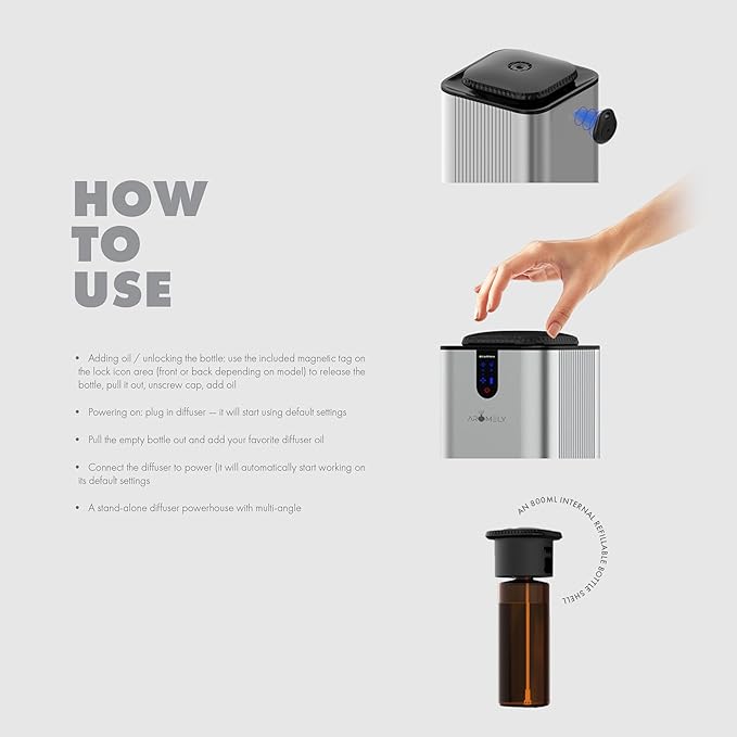 Aromely Smart Bluetooth Scent Diffuser, Aromatherapy Nebulizing Waterless