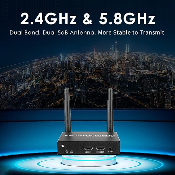 EXVIST 100M 1080P 60FPS Wireless HDMI Extender 1x Receiver Only, IR Support