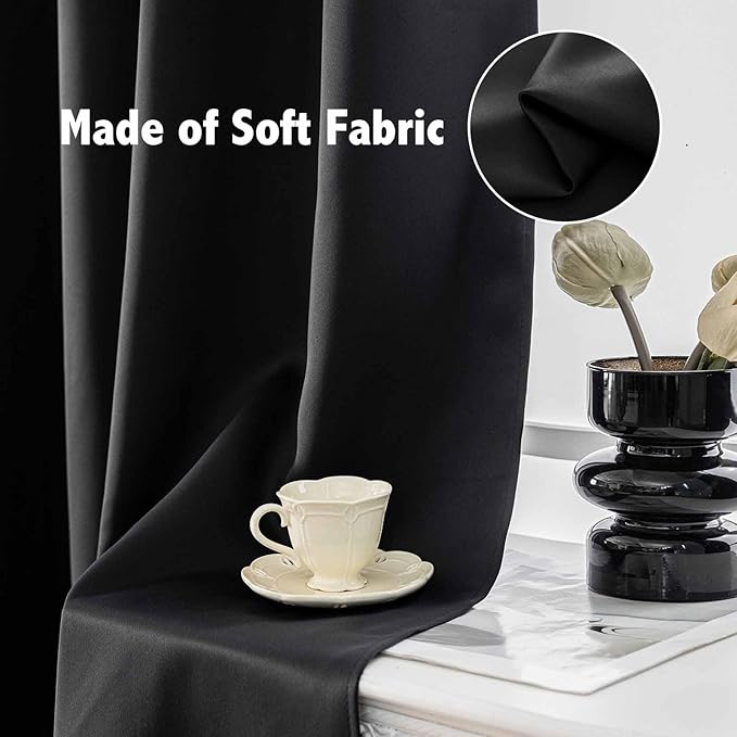 Anytime 100% Blackout Curtain 2 Panels Set, Thermal Insulated Window Drapes