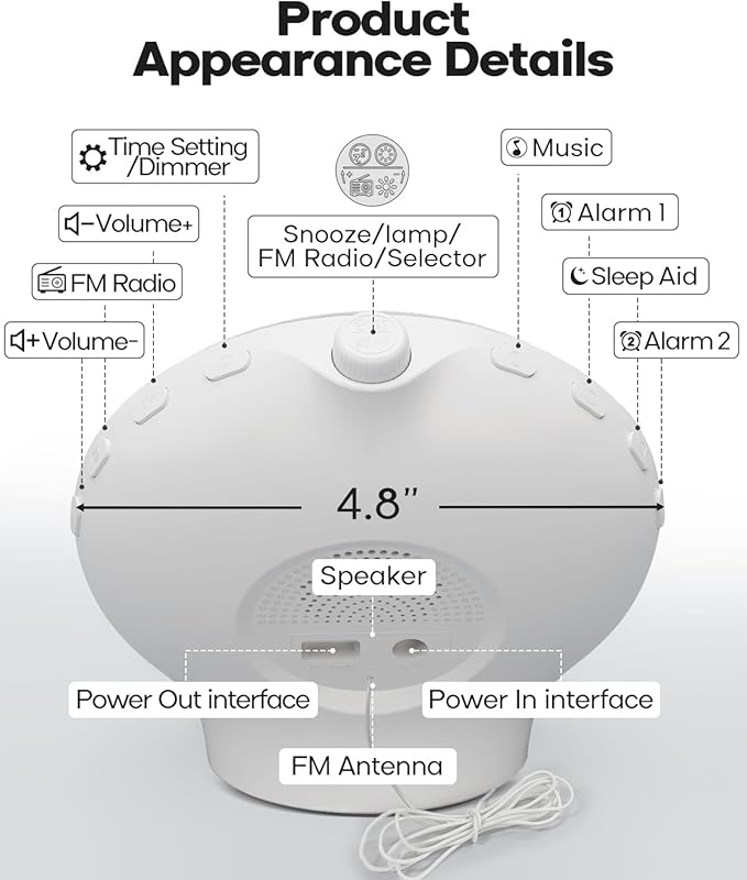Sunrise Alarm Clock for Heavy Sleepers, Wake Up Light