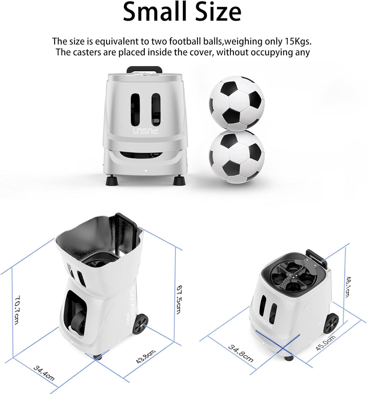 Smart Tennis Ball Machine - Auto Serve with APP/Remote/iWatch Control, 120km/...