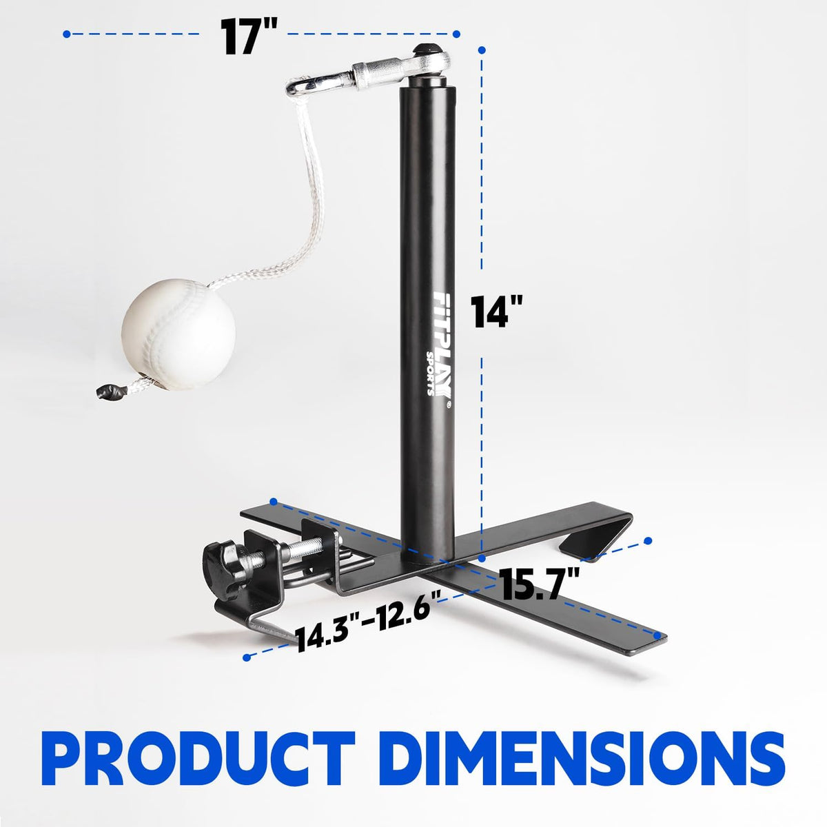 Portable Hitting Trainer with Tethered Ball for Fence Mounting