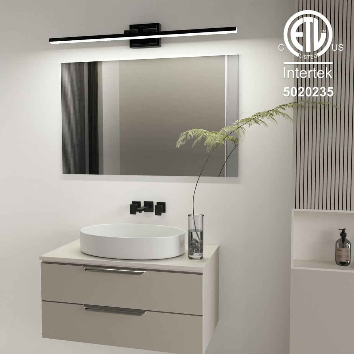 VOLISUN Modern Bathroom Vanity Light 48 inch, Rotatable, 30W Dimmable 5CCT Le...