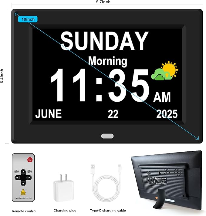 10'' Large Display Digital Alarm Clock