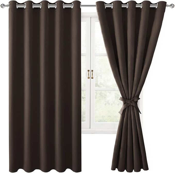 Hiasan Blackout Curtains for Bedroom, 60 x 63 Inches Length
