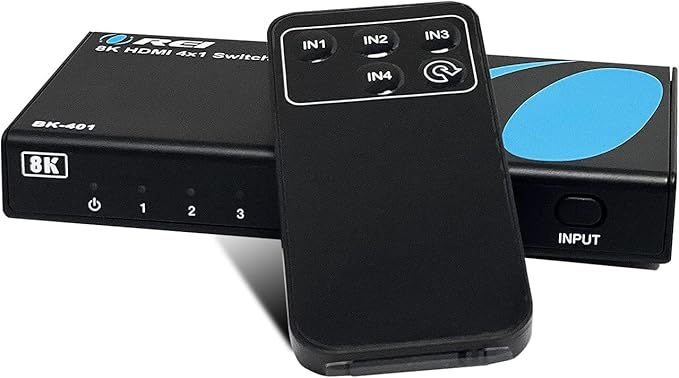 OREI 8K 4x1 HDMI 2.1 Switch 4K @ 120hz Switcher 4 in 1 Out, Support HDR