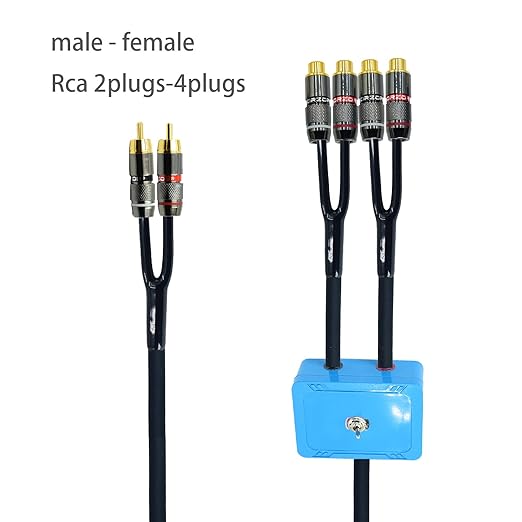 18ft Sound Channel swicher 2 Male to 4 Female RCA Switch Selector 2 in 1 Out
