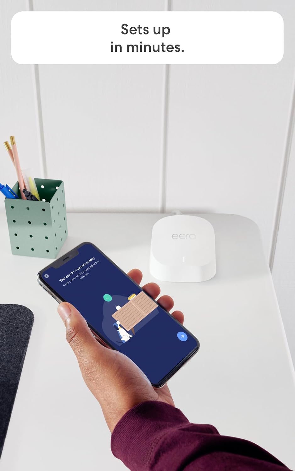 Amazon eero 6+ mesh wifi system - Supports internet plans up to a Gigabit, Co...