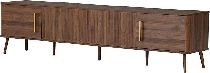 Merax Mid Century 78" TV Stand, Modern Fluted Entertainment Center