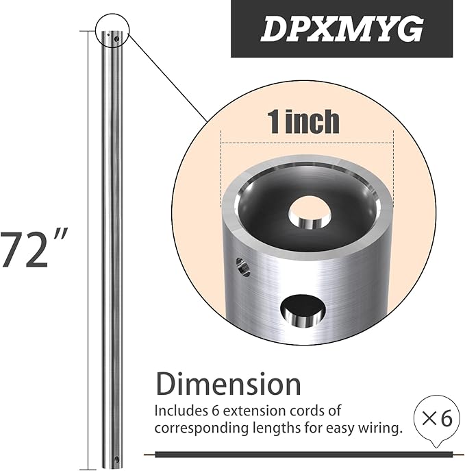 DPXMYG 72 inch Ceiling Fan Downrod