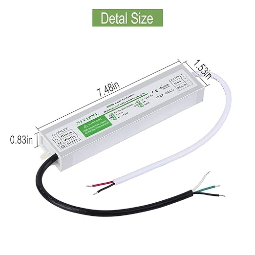 (Pack of 6) LED Driver 60 Watts Waterproof IP67 Power Supply Transformer