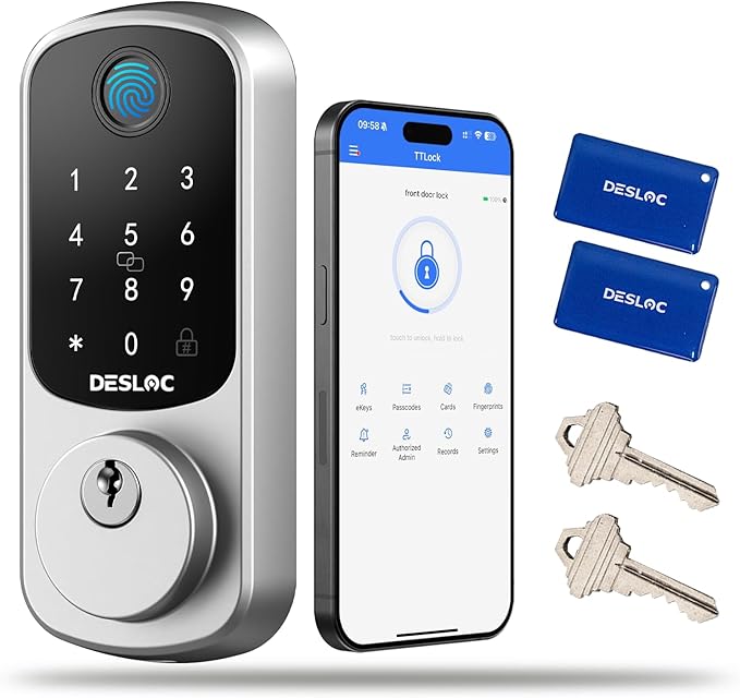 DESLOC Smart Door Lock B200, Smart Deadbolt Lock, Keyless Entry Door Lock