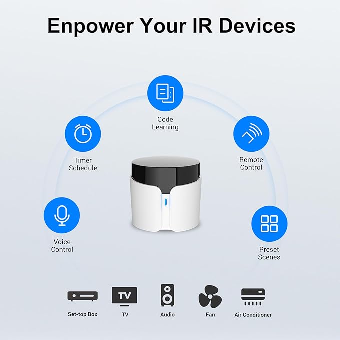 Broadlink RM5plus Universal Infrared Remote, Voice Control