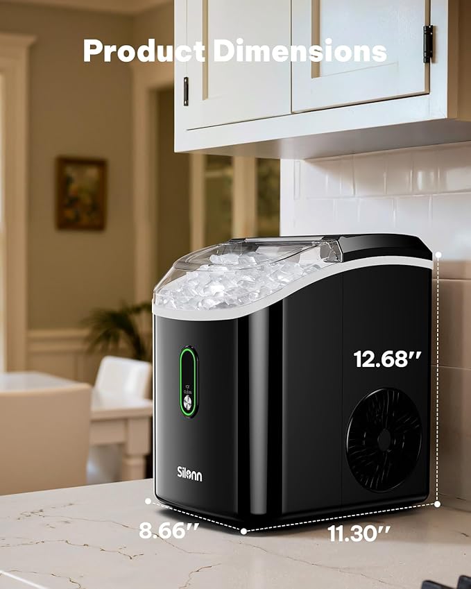 Silonn Nugget Ice Maker Countertop, Pellet Ice Machine
