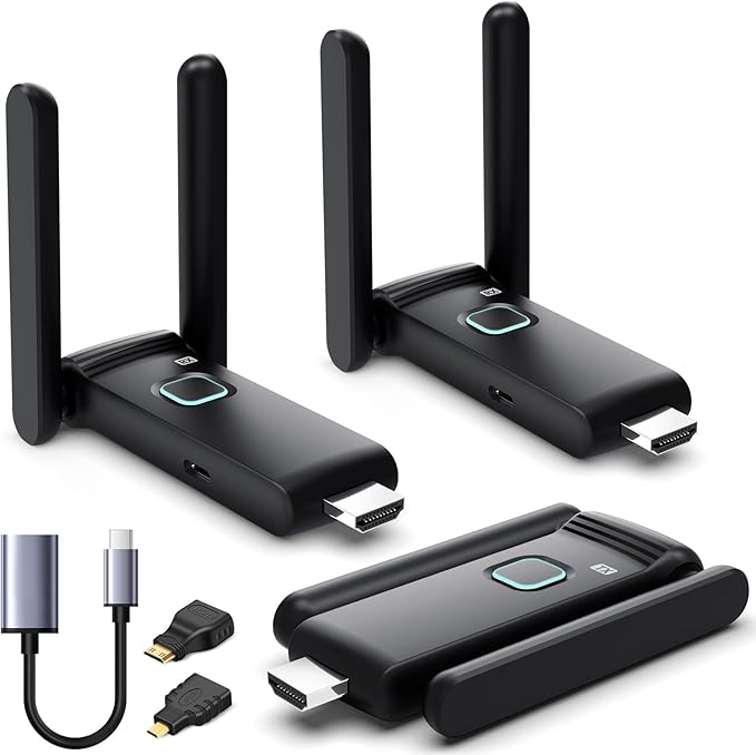 YUYUNLOMN Wireless HDMI 2 Receivers and Transmitter, No Hot, Plug and Play
