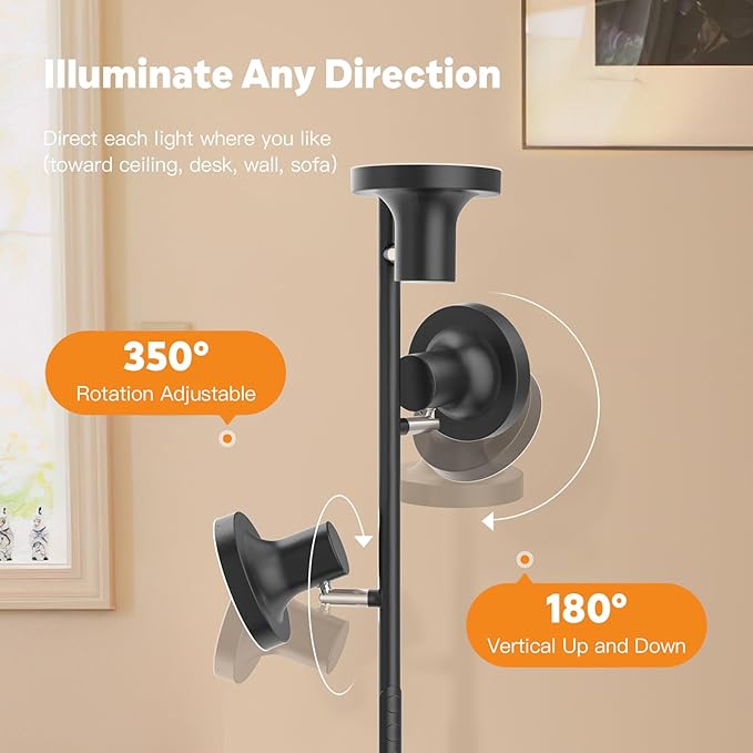 SIBRILLE 36W LED Tree Floor Lamp, Modern Dimmable Standing Lamp