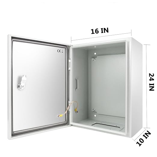 Outdoor Electrical Box, Steel Junction Box 24X16X10'', NEMA 4X Electr...