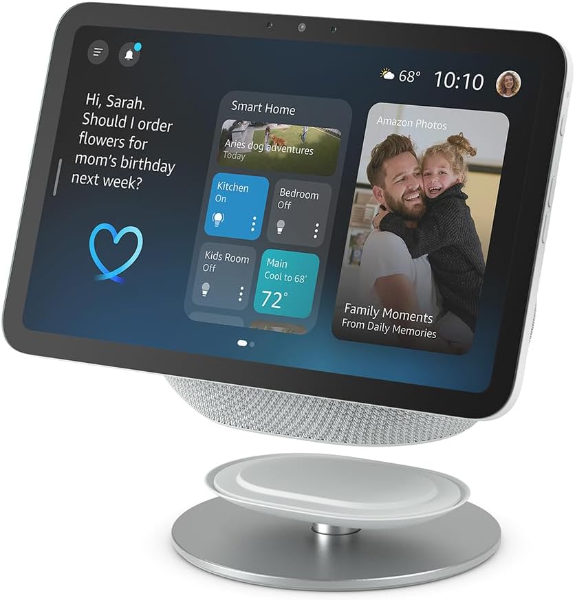 Amazon Echo Show 8 (2025 release) with Amazon Adjustable Stand | Glacier White