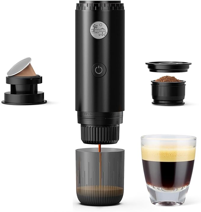 Portable 2-in-1 Coffee Maker, Portable 20 Bar Espresso Machine