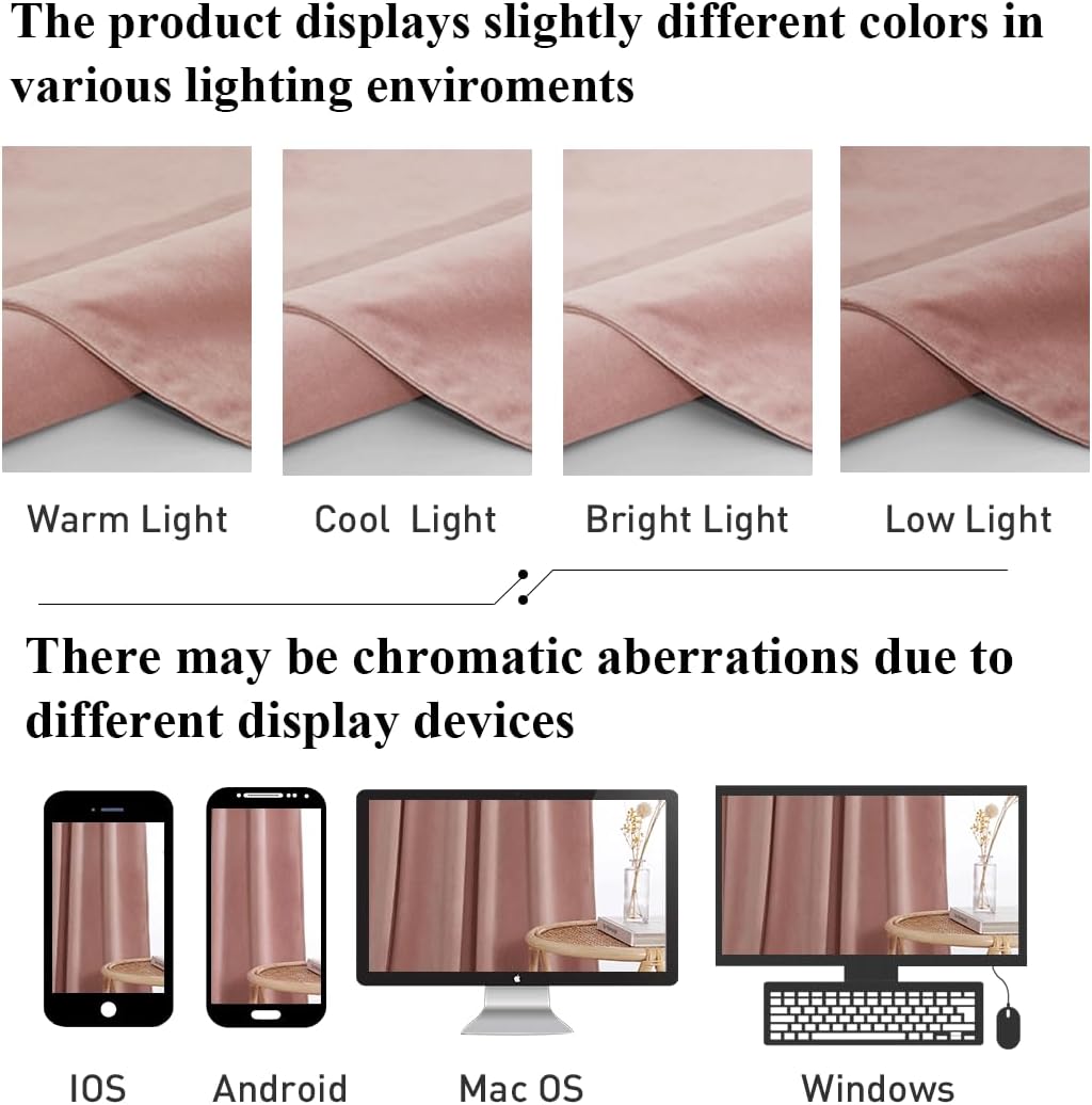 Pink Girls Bedroom Velvet Curtains 90 Inch Length 2 Panels | Romantic Blush P...